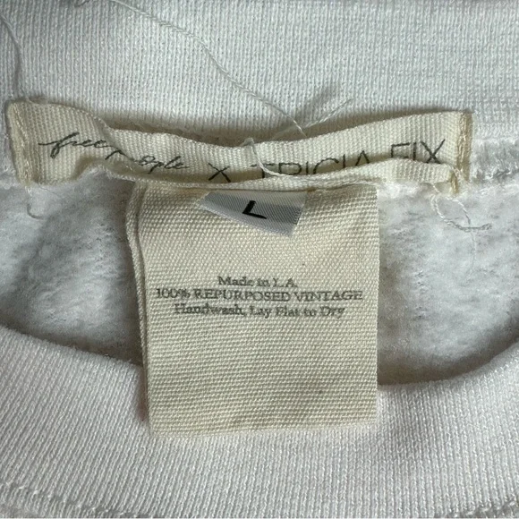 Free People x Tricia Fix Hibiscus Crew Sweatshirt Large hot pink floral Hawaiian - Picture 6 of 9